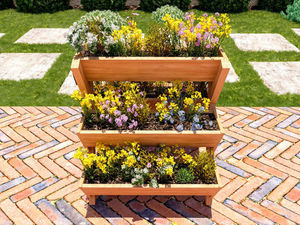 Jardinière en bois pour balcon Boîte à fleurs en bois à 3 niveaux pour chariot Jardinière de <span class=keywords><strong>jardin</strong></span> pour l'extérieur - Product Image 4