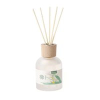 Bouteille de parfum de diffuseur de roseau en verre vide avec boîte et couvercle en bois 100ml 200ml givré noir vert personnalisé