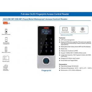 Tuya ứng dụng kiểm soát không thấm nước thông minh khóa kiểm soát truy cập đầu đọc vân tay RFID kim loại trường hợp <span class=keywords><strong>Proximity</strong></span> thẻ đứng một mình ngoài trời - Product Image 2