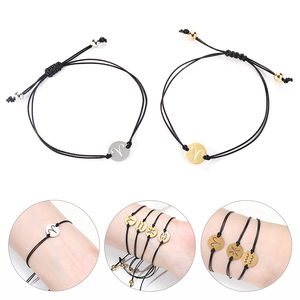 Braccialetti con ciondoli in acciaio inossidabile con 12 segni zodiacali (Cancro, Leone) per donna e <span class=keywords><strong>uomo</strong></span>, regalo di compleanno per lei e per lui, braccialetto con cordino nero - Product Image 4