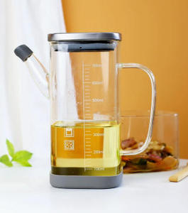 Recipiente de Vidrio Borosilicato Multifuncional de 800ml/1000ml con Tapa para Almacenamiento de Aceite en la Cocina - Product Image 3