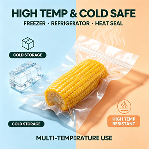 Sachet sous vide de qualité alimentaire, scellé sur 3 côtés, transparent, imprimé en héliogravure, emballage jetable pour maïs et aliments - Product Image 6