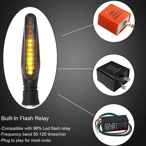 2 Cái LED Xe Máy Bật Tín Hiệu Ánh Sáng 12 SMD Tail <span class=keywords><strong>Flasher</strong></span> Chảy Nước Blinker IP68 Uốn Cong Xe Máy Nhấp Nháy Đèn - Product Image 2