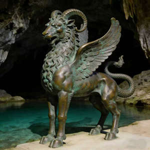 Sculpture de chimère <span class=keywords><strong>étrusque</strong></span> en bronze sur mesure grandeur nature, <span class=keywords><strong>statue</strong></span> de monstre en métal pour extérieur, pour projet - Product Image 3