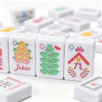 Jeu de Mahjong Américain en Acrylique, Art Populaire Scandinave, 160 Tuiles Personnalisées, OEM, Vente en Gros, Jeu de Table, Coffret Cadeau