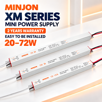 Alimentation à découpage LED MINJON Ultra Mince 48W 4A 12V AC-DC, Driver LED à 83% d'efficacité, Convertisseur pour LED d'intérieur