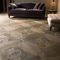 Parquet en bois massif à motifs de feuilles, conçu aux États-Unis, planches de sol en bois flottant