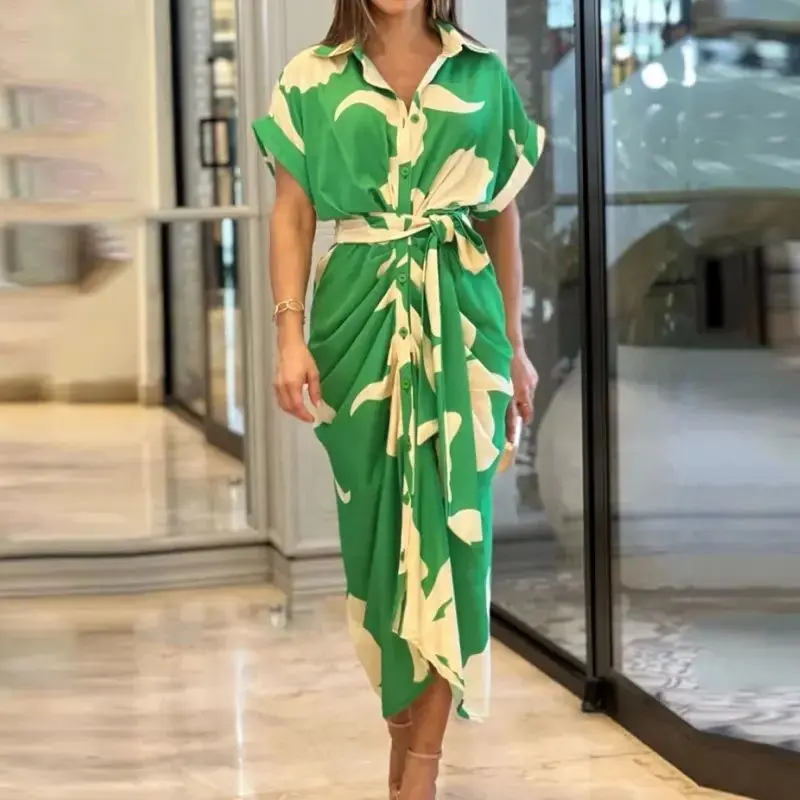鮮やかなプリントエレガントなイブニングレディースサイズ14グリーンフローラルカジュアルクチュールカフタン女性ファンシープラスサイズレディースドレス