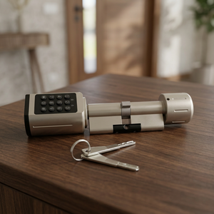 Cerradura inteligente digital con huella dactilar OEM S01, cerradura inteligente impermeable para puerta de acero, cerradura electrónica de seguridad con llaves - Product Image 2