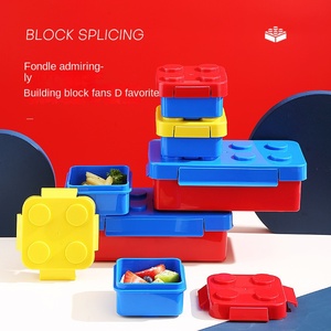 Customized Mishable Building Blocks Children's Lunch Box <strong>Fun</strong> Creative Cartridge Salad Fruit Heatable <strong>Meal</strong> Storage for Kids - Product Image 3