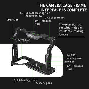 पोयइनको त्वरित रिलीज पोर्टेबल एंटी-स्क्रैच एल्यूमीनियम कैमरा पिंजरे और रिग अल्फा 7 आर वी/अल्फा 7 iv ब्लैक/बैंगनी - Product Image 4