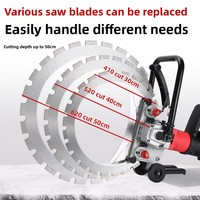 Machine à découper les murs en béton War Spin à moteur sans balais haute fréquence, anneau de puissance élevé, 6000W, lame de 410mm, 220V/110V