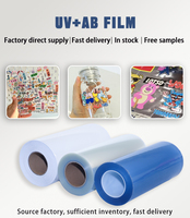 Rouleau de film UV DTF AB pour impression d'étiquettes en cristal, film de transfert PET A+B, ensemble 30cm 60cm, autocollant direct sur film
