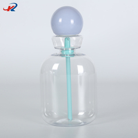 Bouteille de bain de bouche transparente de 410 ml avec bouchon sphérique, personnalisable, pour nettoyage buccal, en plastique