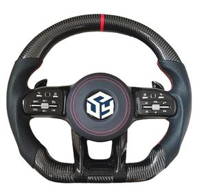 Volant en fibre de carbone pour Mercedes-Benz <span class=keywords><strong>Classe</strong></span> <span class=keywords><strong>C</strong></span>, E, S, G, V, C63, A45, E43, S63, G500, G55, W205, W223, W213, W206, W211, W207, W222, W219, <span class=keywords><strong>AMG</strong></span> GT - Product Image 5