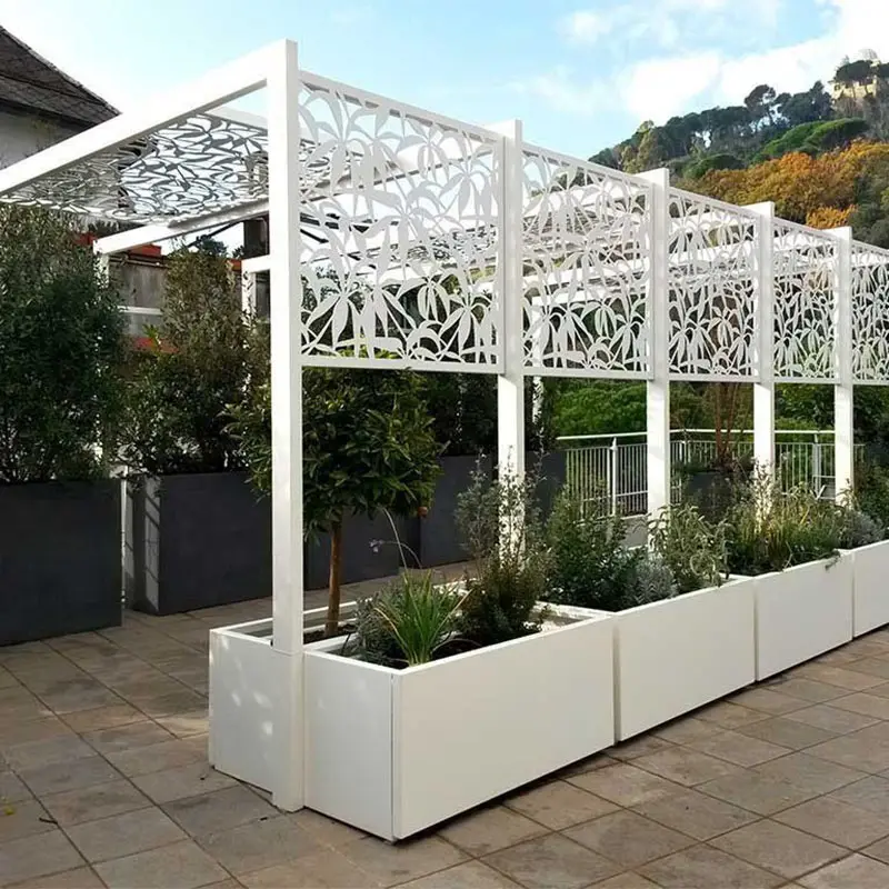 Pergola in metallo impermeabile per esterni gazebo produttori tetto in acciaio edifici da giardino dal design unico Pergola in acciaio Corten