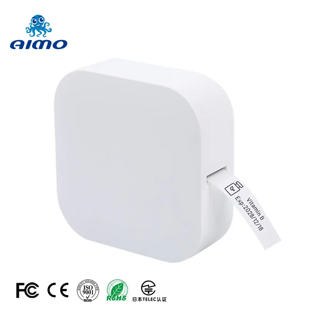 Q30 aimo mini impressora térmica portátil, tamanho pequeno, 15mm, etiqueta térmica, fabricante de adesivos para ios e android