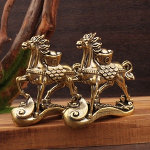 Figura de Caballo de Latón, Decoración de Escritorio Feng Shui, Animal del Zodiaco del Año Nuevo Chino, Símbolo de Buena Fortuna, Paquete Individual - Product Image 2