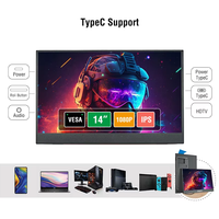 BESTAR 14-Inch Capacitive 16:9 Ultra-Clear Touch Portable Display Monitor New Black 1-Year Warranty Home Student Supports Mobile