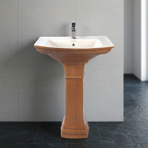Lavabo sur pied moderne en céramique noir et blanc à motif zèbre Vitrossa - Product Image 4