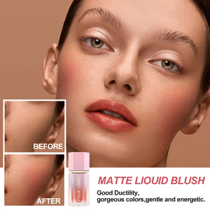 Rubor Líquido Vegano Personalizado con Tu Logotipo, con Brocha, Larga Duración, Hidratante, Resistente al Agua, Mineral, Color Rosa, Marca Privada - Product Image 3