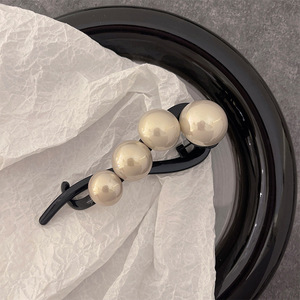Pince à cheveux en plastique de 11 cm <span class=keywords><strong>pour</strong></span> filles, style doux, pince requin avec perles, barrettes <span class=keywords><strong>pour</strong></span> <span class=keywords><strong>chignon</strong></span>, accessoires de coiffure - Product Image 3