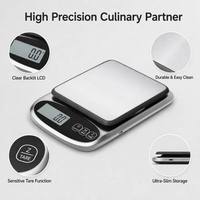 Báscula de Cocina Electrónica Profesional, Báscula Digital de Alimentos Ultra Delgada de Acero Inoxidable para Cocinar y Hornear con Precisión