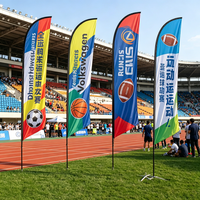 Drapeau de plage robuste en forme de plume avec support de sol, bannière publicitaire volante, forme personnalisée, drapeau promotionnel coupe-vent