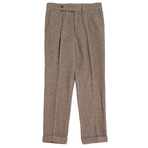 Gentleman britannique café pied de poule Plaid <span class=keywords><strong>Tweed</strong></span> Slim Fit taille haute <span class=keywords><strong>pantalon</strong></span> Plaid décontracté hommes pantalons - Product Image 1