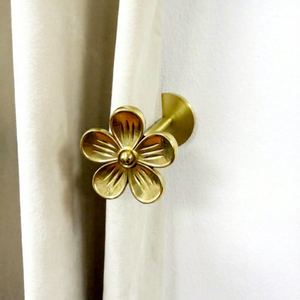 Antique Gold Flower <b>Curtain</b> Holdback Decorative Window Hardware Modern Style Metal <b>Hook</b> <b>with</b> Floral Design - Product Image 1