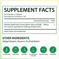 SOLOTREE 300 gélules d'extrait d'ail vieilli de qualité alimentaire, marque privée, 7500 mg, sans odeur, sans gluten, sans OGM, certifié HALAL