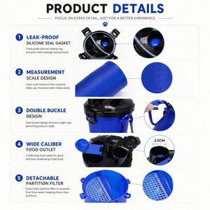 Custom Logo Portable Pet <b>Storage</b> Container Travel Dog Food Dispenser With <b>Collapsible</b> Bowl for Outdoor Walking Camping - Product Image 3