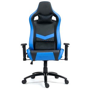 Chaise de bureau ultime en cuir synthétique bleu avec mécanisme synchronisé inclinable pour la détente et les pauses – Améliorez votre expérience de <span class=keywords><strong>jeu</strong></span> - Product Image 3