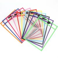 Bolsa de documentos transparente reutilizable para niños, de PVC/PET, para escritura y borrado en seco, tamaño A4, gruesa, impermeable, con cremallera, carpetas personalizadas