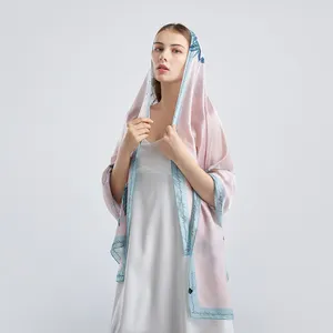 En gros 2024 Femme Foulard En Soie Conception Personnalisée Imprimé Foulard Satin Châles Foulard Hijab Foulards pour Femmes