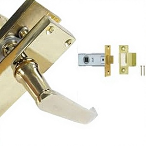 Haven Heritage Door Handle Electro Brass Plated Victorian Straight Lever <b>Latch</b> & Hinges Easy Installation - Product Image 3