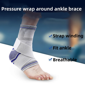 Protecteur personnalisé Douleur <span class=keywords><strong>Entorse</strong></span> Tricoté Nylon Élastique Sports Football Gym Wraps Cheville Brace Support - Product Image 3
