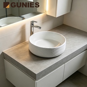Lavabo de Cerámica Pulido Blanco Puro Modelo 1532 Gunies, Diseño Moderno, con un Solo Orificio, para Baño, Venta al por Mayor - Product Image 3