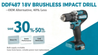 Perceuse à percussion Makita 18V sans fil, sans balais, mandrin 13mm, 2 vitesses, LED, visseuse industrielle