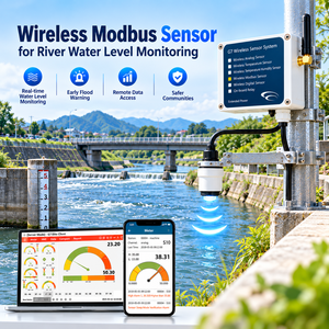 เซ็นเซอร์วัดระดับน้ำแบบอัลตราโซนิกไร้สาย Modbus สำหรับการตรวจสอบแม่น้ำ การเข้าถึงข้อมูลแบบเรียลไทม์ และระบบแจ้งเตือนน้ำท่วม - Product Image 1