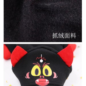 Hooded Bat Costume <b>For</b> Dogs And <b>Cats</b> Black Red Wings Winter Pet <b>Clothes</b> Cute Halloween Outfit - Product Image 3
