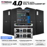 Bekboes Double Single 15 pouces Système de sonorisation audio professionnel Haut-parleurs pour scène Performance Bar de mariage Maison Extérieur