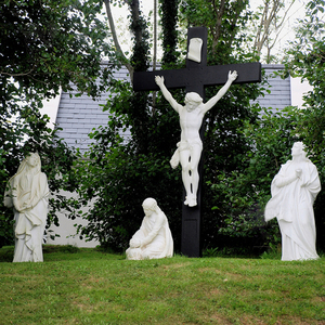 Escultura de Piedra de Jardín Tallada a Mano de Tamaño Real, Cruz de Jesús de Mármol Blanco Religiosa, Estatua de las 14 Estaciones del Vía Crucis - Product Image 5