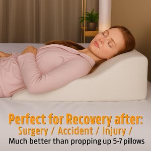 Almohada de Espuma Viscoelástica con Forma de Cuña, Transpirable, con Funda Extraíble, <span class=keywords><strong>para</strong></span> Recuperación Postoperatoria, Ronquidos y Ácido Gástrico - Product Image 5
