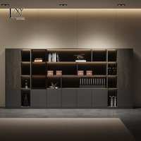 Mueble Bar para Vinos, Mueble de Salón, Mueble de Comedor, Vitrina Abierta con Luces LED Integradas