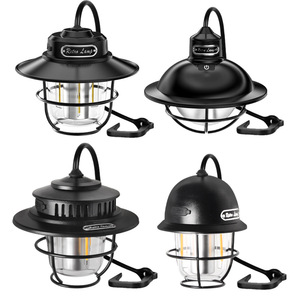 Lampe rétro mini lanterne de camping LED rechargeable portable pour extérieur, lumière suspendue pour tente avec prise US pour la charge - Product Image 1