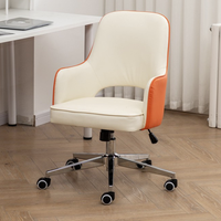 Chaise de bureau rembourrée en PU, chaise d'ordinateur ergonomique à mi-dossier bjflamingo chaise d'ordinateur réglable avec bras