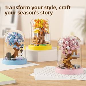 Compatible con Juguetes Educativos ABS, Bloques de Construcción de <span class=keywords><strong>Casa</strong></span> del Árbol de Flores de Cerezo para las Cuatro Estaciones, Regalo - Product Image 2