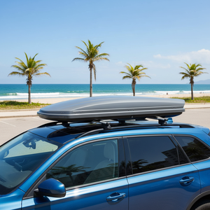 Boîte <span class=keywords><strong>de</strong></span> rangement <span class=keywords><strong>de</strong></span> <span class=keywords><strong>toit</strong></span> robuste 4x4 en alliage d'aluminium, double verrouillage central, étanche, pour le camping en montagne et les aventures, 900L, gris - Product Image 3