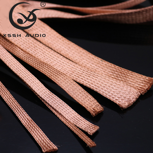DIY OEM HIFI Pure Copper Abschirm hülse 2mm -30mm Flache Größe Geflochtener Reiß verschluss Kabel hülse Geflochtener Schild Draht leitungs schlauch - Product Image 2